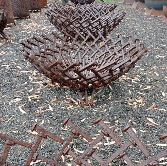Corten steel fire pits Geelong The Creek Gallery & Garden