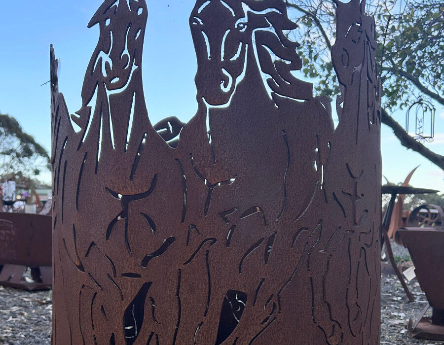 Corten steel fire pits Geelong The Creek Gallery & Garden