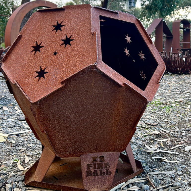 Corten steel fire pits Geelong The Creek Gallery & Garden