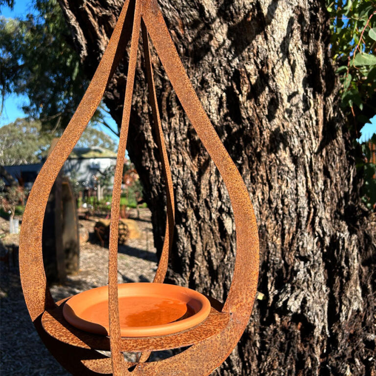Rustic outdoor metal garden art Geelong The Creek Gallery & Garden