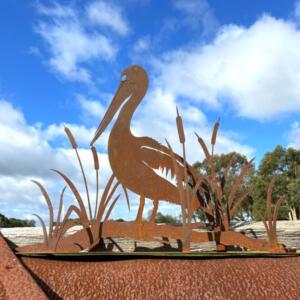 Pelican And Bullrush Scene