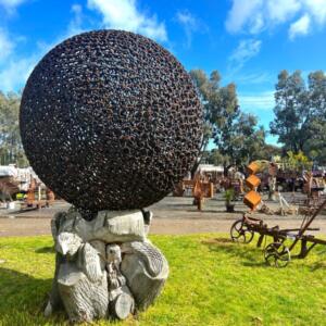 2400mm Industrial Clip Ball On Carved Cypress Plinth