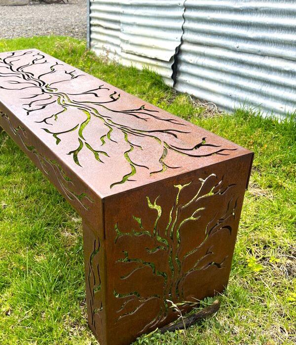 Metal Bench Seat with Branch Design The Creek Gallery & Garden
